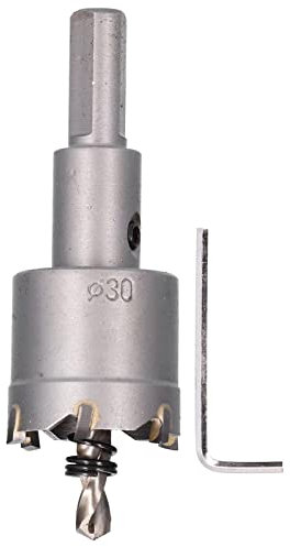 Sierra de corona para metal duro, Sierra de corona Abridor de brocas Cortador TCT de carburo Herramienta de corte de perforación para metal Madera para acero inoxidable Hierro (30mm)