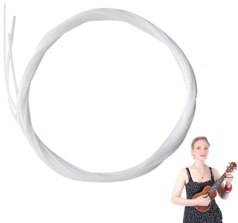 Ukulelensaiten, 4 Stück/Set, Ukulelensaiten für Tenor und Sopran, Universall weiße Saiten, Ukulelen-Set, weiße Nylonsaiten, Ersatzteil, Zubehör für 53,3 cm, 66 cm Ukulele