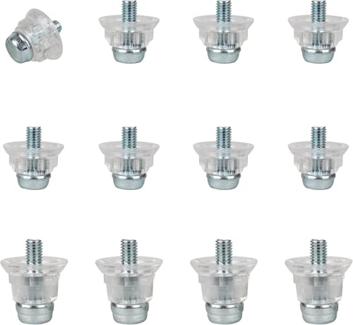 Elegance & You Metal-Tipped Replacement Football Studs, Screw Studs for Football Boots, Prevents Slipping and Ensures Safety, 5mm Screw Thread, Conical Shape, 12 Pack- M (8/11mm) Silver