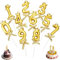 Candele di Compleanno,10 Pezzi Candele Numeriche Torte 0-9 Cake Topper Decoration Candele Bowknot Decorazione Torta Compleanno Candele Numero per Cake Topper Festa Di Compleanno (Oro)