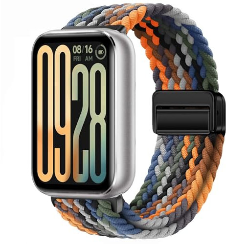 Gittos Elastische Geflochtene Armband für Redmi Watch 5/4/Xiaomi Smart Band 9 Pro/Mi Band 8 Pro Ersatzarmband Magnet für Damen Herren