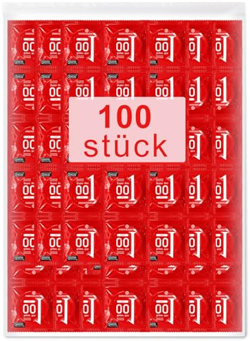 Preservativi Confezione da 100 Pezzi - Preservativi Extra Sottili per Sensazioni Intense Durante i Rapporti Sessuali-Larghezza 53 mm-Preservativi per Uomo