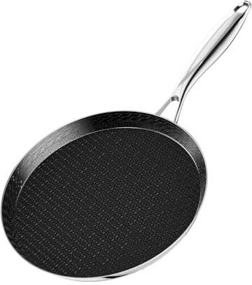 Innerwell rostfritt stål crêpepanna 28 cm non-stick pannkaks-panna, non-stick beläggning, lämplig för induktionsspisar, svart, lätt att rengöra, PFOA- och PFOS-fri