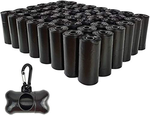 Bolsas para Excrementos de Perro con Dispensador, 20 Rollos 300 Bolsas Caca de Perro Bolsa de Basura para Mascotas (Bolso Negro + Dispensador, 20 Rollos, 300 Bolsos)