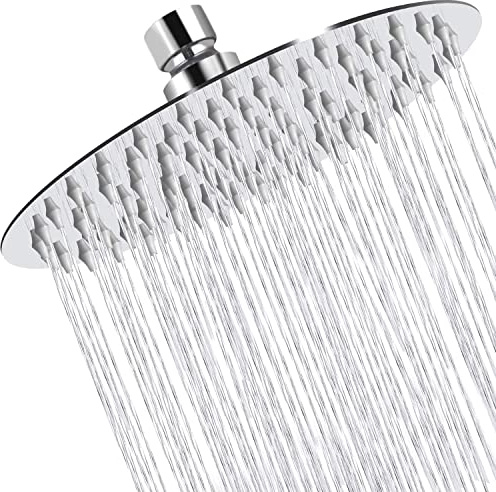 8 Zoll(20cm) Regendusche Duschkopf Edelstahl AISI304 Regenbrause Anti-Kalk-Düsen Duschkopf Regenduschkopf Rund (8 Zoll)