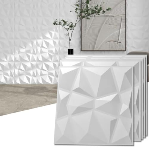 Lot de 15 panneaux muraux 3D texturés en PVC imperméable pour salle de jeux, salon, arrière-plan TV, cuisine, toilettes et plus encore