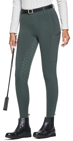 FitsT4 Sports Leggings da Equitazione Invernali da Donna Pantaloni da Equitazione in Pile Pantaloni da Equitazione con Rivestimento Completo in Silicone