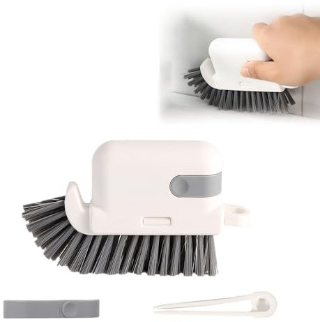 Hartborsten Eckenreinigungsbürste, 2025 Neue 3-In-1 Magic Window Cleaning Brush, Reinigt Gründlich Tote Ecken, Spaltreinigungsbürste, Geeignet für Fenster, Küchen, Badezimmer (grau)