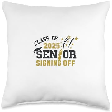 Class of 2025 Senior Autograph High School Graduation Party Throw Pillow