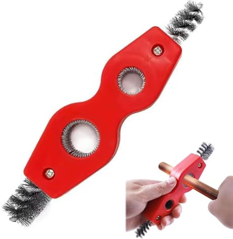 Escariador de Tuberías,Escariador Tubos Cobre,Herramienta De Desbarbado De Tubos,4 en 1 tubo cepillo de desbarbado,Adecuado para tubos de pvc,PPR,Cobre y aluminio,Rojo