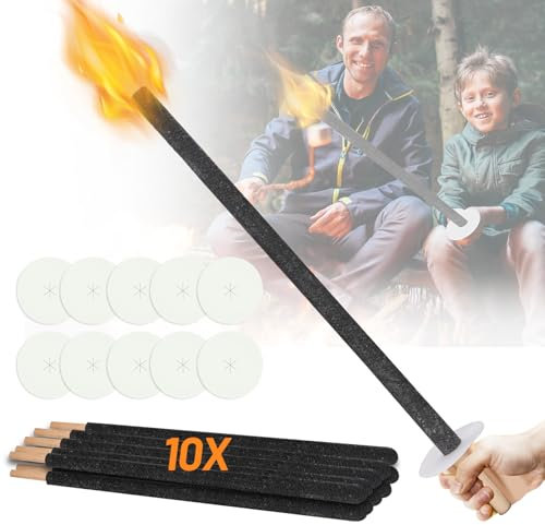 Gimisgu 10 torce, torcia da 72 cm, durata 90-100 minuti, con vassoio antigoccia, adatta per escursioni, feste di falò, attività all'aperto, torcia per bambini, fiaccole da giardino, decorazione per