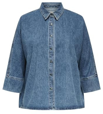 ONLY Carmakoma Cargrace 3/4 DNM Camiseta CRO, Medio De Mezclilla Azul, 44