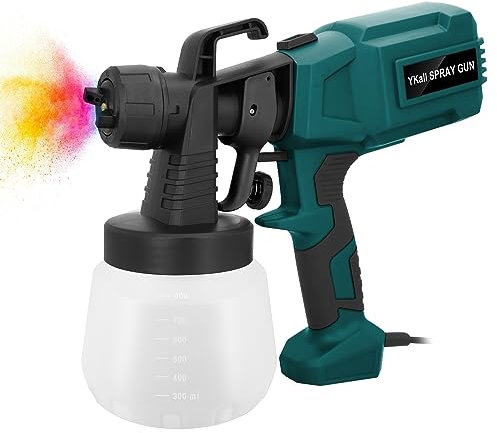 Pistola de Pintura HVLP 700W - Pulverizador Eléctrico con Gran Depósito, Función de Limpieza y Soplado, 4 Boquillas de Cobre, Guantes y Kit de Limpieza - Ideal para Muebles y Armarios