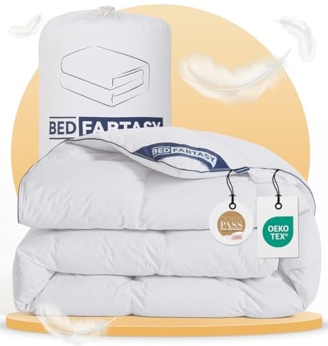 BedFabtasy Feder und Daunendecke 155x220cm, Oeko-Tex zertifizierte Bettdecke 155x220, 100% Extraweiche Federn & Daunen, Allergiker, RDS Zertifiziert Federbettdecke, Duvet, Ganzjahresdecke