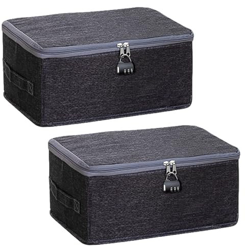 arrderly 2 scatole richiudibili, scatole di stoffa pieghevoli con manici, scatola richiudibile per vestiti, giocattoli (30 x 20 x 14 cm)