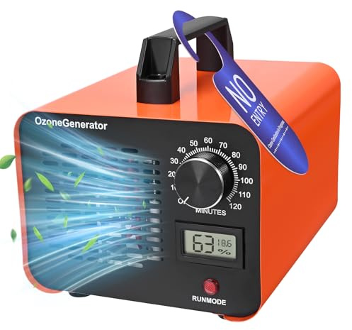 Trsaow Generador de Ozono 60,000 mg/h para Casa y Coche, Purificador de Aire con Temporizador, Cubre Hasta 400 m² - Elimina Olores, Humo, Moho, COV, Formaldehído