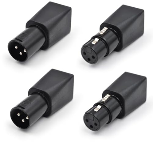 Wadakada 4 Pièces Connecteur vers RJ45 Ethernet RJ45 vers Adaptateur XLR 3 Broches Adaptateur XLR et Mâle 3 Broches pour Audio Vidéo