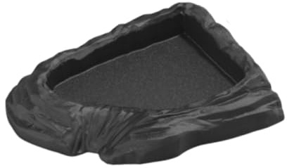 Sharplace Gamelle d'eau pour Tortues, mangeoire décorative pour Reptiles, décoration d'angle pour Reptiles, Bassin de Bain pour Grenouilles, Fournitures, Noir