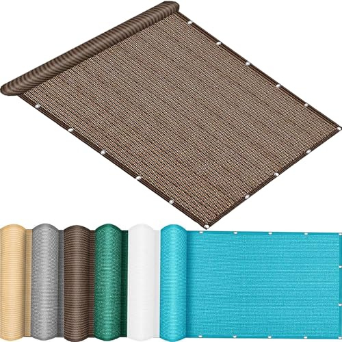 Voile de jardin opaque coupe-vent avec corde et œillets en acier inoxydable pour terrasse, clôtures et piscines - Solution d'ombrage marron - 150 x 265 cm