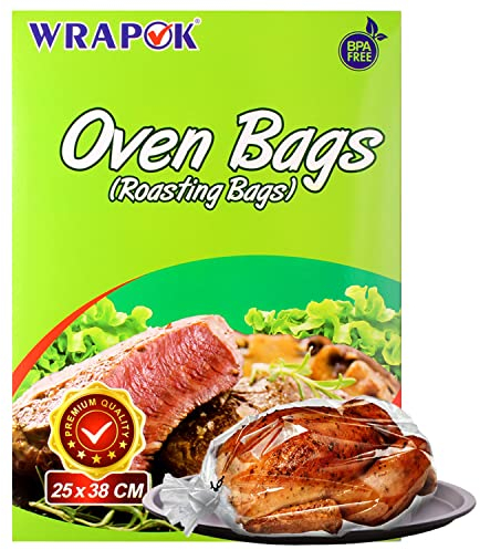 WRAPOK Bratbeutel Kochen Ofen Taschen Kleine - 8 Stück (43 x 55 cm) FürMikrowellen die Türkei Huhn Fleisch Geflügel Fisch Meeresfrüchte Gemüse