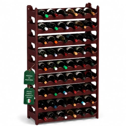 ARTECSIS Cantinetta Portabottiglie in Plastica Modulare 60 Bottiglie Marrone
