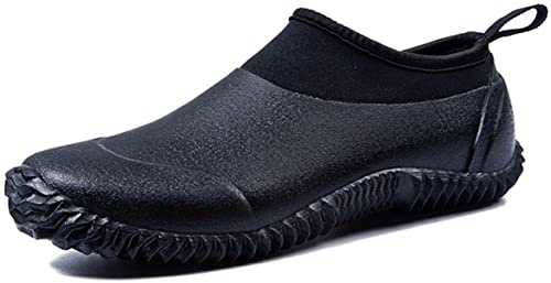 TENGTA Unisex Waterproof Garden Shoes Womens Rain Boots Mens Car Wash Footwear Black 8