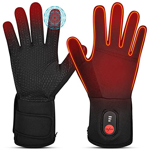 Sun Will Guanti Elettrici Riscaldati Foderato con Batteria Ricaricabile Touchscreen Uomo e Donna Sottili Guanti Termici Invernali Scaldamani per Ciclismo Sci Caccia Pesca Morbo di Raynaud Artrite