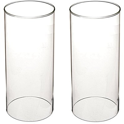 Tensquare Cilindro de cristal sin base para velas, Hurrican, portavelas cristal, tubo vidrio abierto grande, borosilicato, diámetro 7,5 cm, 8, 9,5 cm (diámetro altura 20,3 cm)