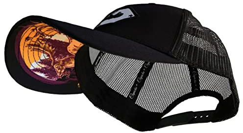 Capiche [99+ Designs] Cappello Trucker Nero per Uomini, Berretti, Uomo, Snapback cap, Fauna Selvatica, Abbigliamento da Caccia, Camo, Grafica Animale, Park Ranger, Cervo