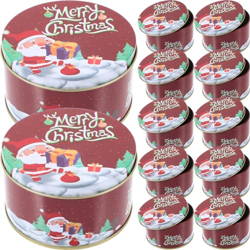 Lata de metal para dulces navideños: bombones, galletas, latas vacías de hojalata, 12 unidades, para , galletas, fiestas, embalaje de regalo