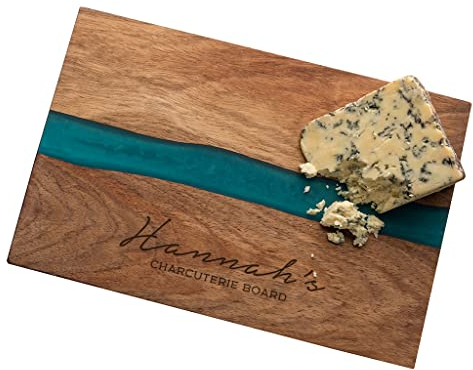 Personalised Engraved Resin River Board - Wooden Chopping Board - Birthday Gifts for Women Her - Cheeseboard Gift For Sister - Cooking Gifts For Friends