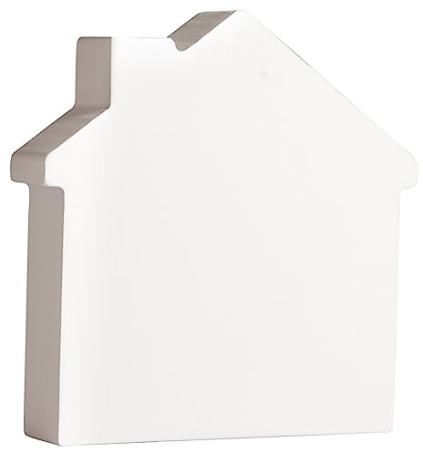 Rayher MDF-Symbol Haus, weiß, 11 x 11 cm, Stärke 2 cm, 3D-Symbol Holz, Holz-Haus, FSC zertifiziert, 64569102