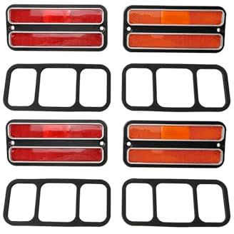 Front Amber and Rear Red Side Marker Light Lamps Compatible with 1968-1972 Chevy and GMC Pickup Truck