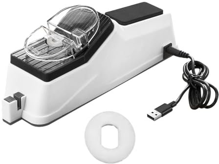 Luckxing Elektrischer Messerschärfer, Messerschärfer in 5 Sekunden, Elektrisches und manuelles Schärfen, rutschfeste Basis, Messerschärfer für Küchenmesser, Scheren, Schraubendreher