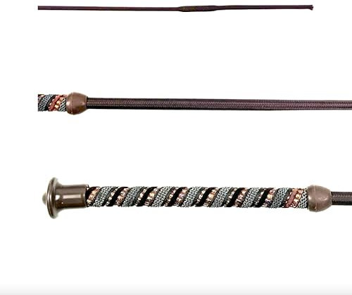 JA Horse Crystall DNA Dressurgerte Dressurpeitsche Reitgerte Dressur Reiten Gerten mit Kristalle und Diamanten (Mokka, 120 cm)