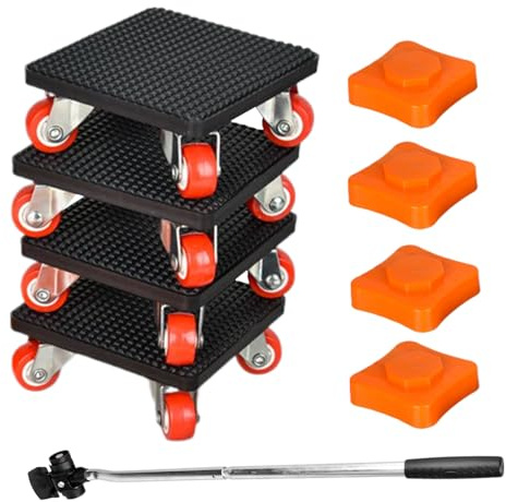TQEBWUS Rodillos transportadores para Muebles | Set de 500 kg para electrodomésticos – Set de elevación y Transporte Giratorio 360° para Cama, Mesa, Armario, electrodomésticos, refrigerador, sofá