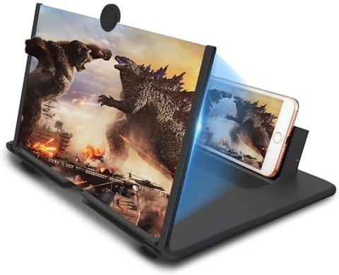 Severnier Lente ingrandimento smartphone, 20 pollici Ingranditore schermo smartphone 3D HD, Amplificatore schermo cellulare per tutti smartphone, per guardare film e video