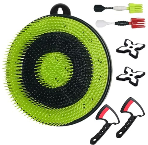 Genérico Juego de Lanzamiento de Hacha - PVC 30x30x6.5cm | Diana Actividad Familiar | Hachas Blandas Reto Habilidad Kit para Picnic Colegio Parque Playa Camping Césped Carnaval Jardín