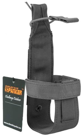 EXCELLENT ELITE SPANKER Tactical Military Portable Belt Bottle Holder Pouch Molle Adjust EDC Water Bottle Carrier for Hunting Walking Running Traveling (Gry)