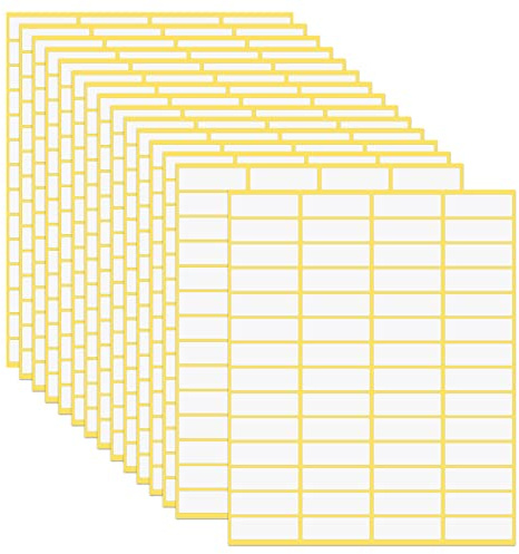 15 Feuilles Autocollant Étiquette, Étiquettes de Dossier pour Faire des Marques Étiquette Auto-collante Étiquette de Nom Adhésif pour Tiroirs Chemises Pots de Nourriture (13 * 38 mm)