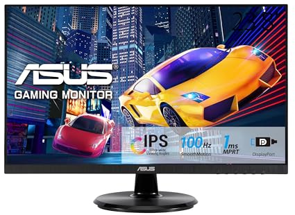 ASUS VA24DQF Eye Care Monitor Gaming 24 pulgadas (IPS, Full HD, sin marcos, 100 Hz, sincronización adaptativa, 1 ms MPRT, HDMI, DisplayPort, luz azul baja, sin parpadeos, montaje en pared)