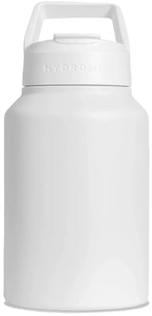 HydroJug Stainless Steel Half-Gallon Water Bottle 64oz - Keeps Temp For 24 Hours - Refillable, Reusable Jug With Carry Handle - Leakproof Guarantee - Great For On-The-Go Hydration - BPA Free