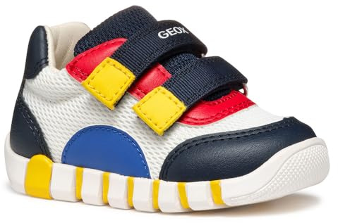 Geox B IUPIDOO BOY C - Scarpe da ginnastica Bambino, White/Navy,