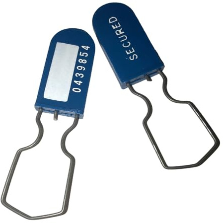 Plastic Padlock Security Seals - Corrosion-Resistant, Eco-Friendly, U.S. Customs Approved (100-Pack, Blue)