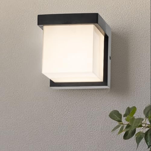 Miratic Applique da Esterno LED 9W Lampada da Parete Esterno 750lm 4000K Luce Naturale Lampade Giardino Illuminazione per Esterni IP65 Facciate Balconi Terrazze Garage