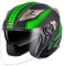 YEMA Casco Jet Moto Aperto Scooter YM-627 Caschi Motorino Vintage ECE Omologato Donna Uomo con Doppia Visiera Parasole, Nero opaco