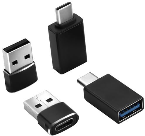4-Pack USB to USB C Adapters, Type-C Female to USB-A 3.1 Male Adapter & USB3.0 to Type C Converter for iPhone 16 Pro Max 15/14/13/12, iPad MacBook Samsung and More Data Transfer Fast Charging
