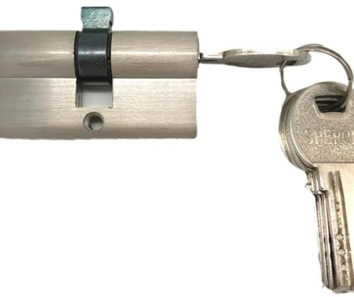 IZHAOGJING Bombin Cerradura Seguridad, Bombin Doble Embrague Cerradura de Puerta de latón con Llave de Cilindro de Doble Apertura y núcleo Alargado, antirrobo(B-70mm)