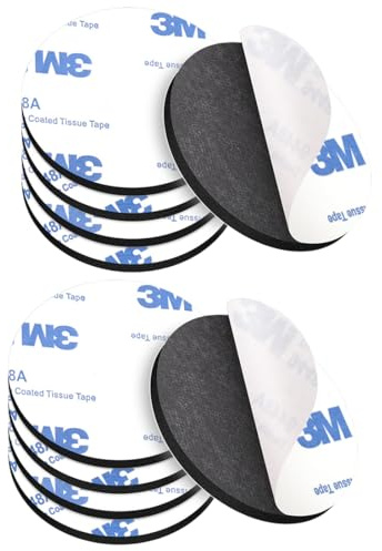 10 Pièces Scratch Autocollant Double Face Extra Fort, Noir Bande Auto-Adhésif Réutilisable Rond 5cm Adhesif Double Face Puissant pour Bricolage/Cadre Photos