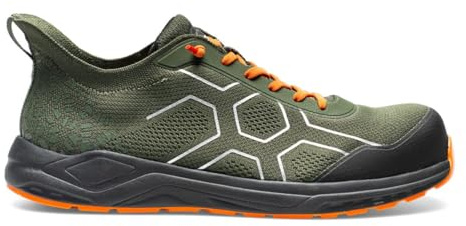 Sottozero Work FLEXIFLY S1PS, Scarpe Antinfortunistiche da Lavoro Uomo Donna, Leggere con Calzata Senza Mani Wave-in (Verde/Arancio, Sistema Taglie Calzature EU, Adulto, Uomo, Numero, Media, 43)